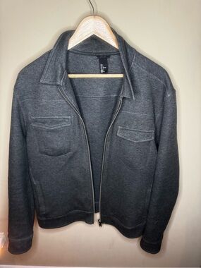 H&M Men's Charcoal Gray Zip-Up Sweater Jacket